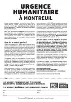 Urgence humanitaire à Montreuil